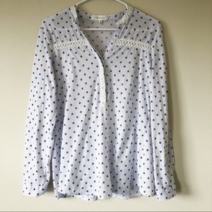 Eden & Olivia Blue Arrow Pattern Boho Blouse